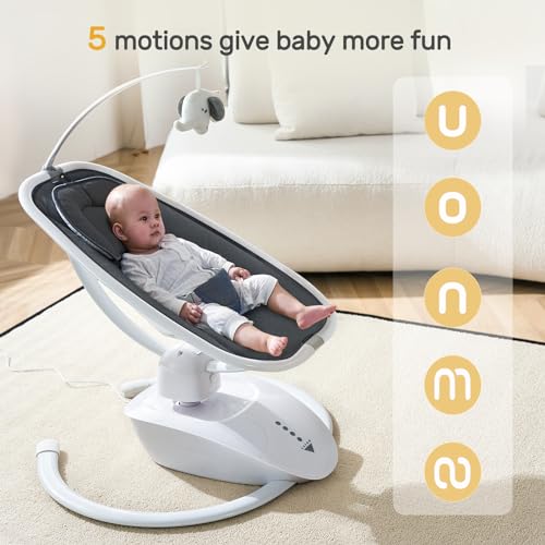 Co-Parenting Focus:​​
Enable both parents to effortlessly soothe or entertain baby with ​​remote, button, and touchscreen controls​​.  Share caregiving moments anytime.

​​Long-Term Value Through Adjustability:​​
Grows with your child: 5 precise speed settings and stepless seat angle adjustment adapt from newborn naps to active play, extending usability for months.

​​Evidence-Backed Safety & Comfort:​​
Certified safety: 3-point harness, skin-friendly washable mattress, and secure recline angles tested for daily use.(Data: Meets [Relevant Standard, e.g., ASTM F963/EN12790 if applicable]).

​​Convenience for Busy Parents:​​
Practical design: Set timers (15/30/60 mins), play calming music, and maintain hygiene—machine-washable pad simplifies upkeep during hectic routines.

​​Factory-Direct Quality Assurance:​​
Engineered for durability: Rigorously tested by our ISO-certified ​​Chinese factory​​, ensuring reliable performance you can trust long-term.

​​Versatile Usage Scenarios:​​
Portable stability: Lightweight frame works equally well for indoor relaxation or supervised ​​outdoor​​ moments on patios.