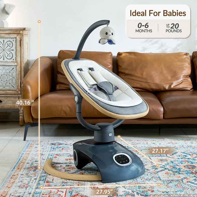 Designed for modern parents working together, this versatile solution adapts to your baby's first years, combining a premium baby swing, comfortable bassinet, and secure crib – all backed by factory-direct quality and value.

​​Parenting Partnership:​​ 
Install effortlessly in minutes, ​​without tools​​, so both parents can set up the safe sleep or play space together.
​​
Grows With Your Baby:​​ 
Start as a supportive newborn bassinet, transition to a soothing swing, and later use the secure ​​baby bed crib​​ structure – one investment covers months of development.
​​
Engineered for Reassurance:​​ 
Certified ​​5-point safety seat belt​​ and ​​patented design​​ ensure stability across all 3 recline positions and swing modes.

​​Simplified Care:
​​ ​Removable and washable seat fabric​​ withstands frequent cleaning after feedings or spills, maintaining hygiene.
​​
Precision Comfort:​​
 Choose from ​​3 pre-setting swing modes​​ and ​​3 unique swing paths​​ (covering a total arc of ~65°), each with ​​5 adjustable speeds​​ – find the exact motion to soothe even during fussy evenings.

Convenience Focused:​​ 
Manage settings easily via included ​​remote control​​ or touch buttons.  Gentle ​​music function​​ offers additional calming support.

​​Engaging Play:​​ 
​​Removable toy bar​​ with soft, ​​deluxe short plush toys​​ encourages visual tracking during supervised awake time.

​​Factory-Direct Assurance:​​ 
Experience ​​good quality factory directly​​ from our ISO-certified ​​Chinese factory​​, delivering ​​factory hot sale​​ value without compromising safety or comfort.

Built for real family life: 
durable materials, tested safety features, and simplified care.  Explore the difference genuine factory quality make