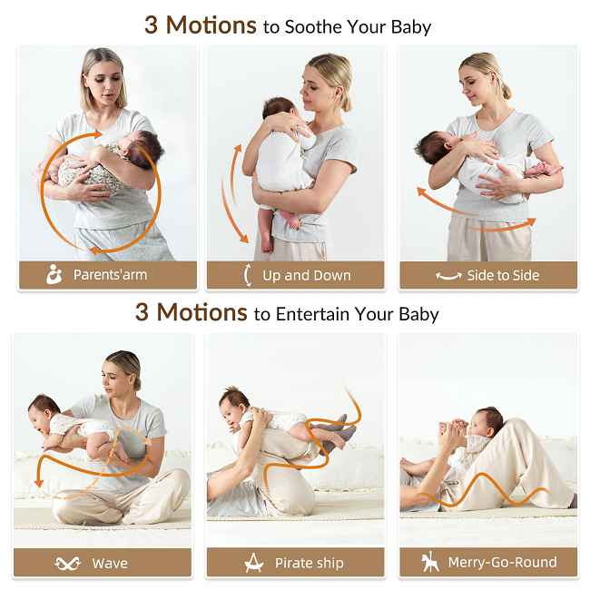 Designed for modern parents working together, this versatile solution adapts to your baby's first years, combining a premium baby swing, comfortable bassinet, and secure crib – all backed by factory-direct quality and value.

​​Parenting Partnership:​​ 
Install effortlessly in minutes, ​​without tools​​, so both parents can set up the safe sleep or play space together.
​​
Grows With Your Baby:​​ 
Start as a supportive newborn bassinet, transition to a soothing swing, and later use the secure ​​baby bed crib​​ structure – one investment covers months of development.
​​
Engineered for Reassurance:​​ 
Certified ​​5-point safety seat belt​​ and ​​patented design​​ ensure stability across all 3 recline positions and swing modes.

​​Simplified Care:
​​ ​Removable and washable seat fabric​​ withstands frequent cleaning after feedings or spills, maintaining hygiene.
​​
Precision Comfort:​​
 Choose from ​​3 pre-setting swing modes​​ and ​​3 unique swing paths​​ (covering a total arc of ~65°), each with ​​5 adjustable speeds​​ – find the exact motion to soothe even during fussy evenings.

Convenience Focused:​​ 
Manage settings easily via included ​​remote control​​ or touch buttons.  Gentle ​​music function​​ offers additional calming support.

​​Engaging Play:​​ 
​​Removable toy bar​​ with soft, ​​deluxe short plush toys​​ encourages visual tracking during supervised awake time.

​​Factory-Direct Assurance:​​ 
Experience ​​good quality factory directly​​ from our ISO-certified ​​Chinese factory​​, delivering ​​factory hot sale​​ value without compromising safety or comfort.

Built for real family life: 
durable materials, tested safety features, and simplified care.  Explore the difference genuine factory quality make