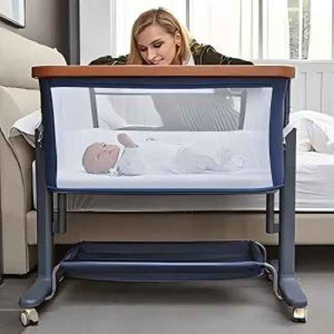 Designed for Shared Care:
Adjusts to 9 precise heights, matching any adult bed or sofa height.
Allows both mom and dad easy access day or night for feeding, comforting, or simply checking in without straining.

Built for Safety & Years of Use:
Features market-leading structural stability, proven to help babies settle and sleep more soundly.
Constructed with rigorously tested, durable materials.

Close Bonding & Convenience:
The front panel closest to parents lowers smoothly, letting you soothe or lift out your baby instantly without leaving your own bed. Builds security through proximity.

Hygienic Comfort, Long-Term Value:
Includes a soft, skin-friendly, fully washable mattress cover.                      Simplifies cleaning and ensures a fresh, healthy sleep surface for your growing child.

Adapts as Your Baby Grows:
Offers versatility with optional add-on functions: a gentle Swing mode or a compact Basket configuration for flexible sleeping/napping solutions throughout infancy.

Manufactured with strict quality control at our reputable Chinese factory, ensuring dependable performance and durability directly from the source.