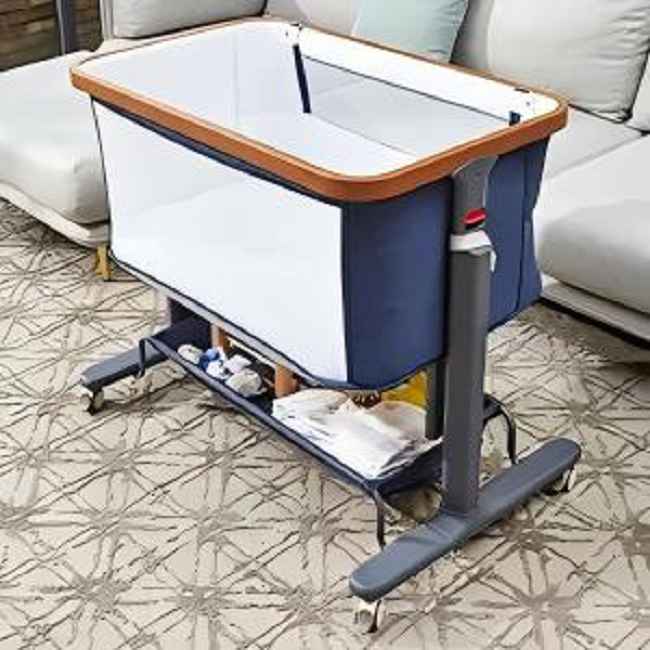 Designed for Shared Care:
Adjusts to 9 precise heights, matching any adult bed or sofa height.
Allows both mom and dad easy access day or night for feeding, comforting, or simply checking in without straining.

Built for Safety & Years of Use:
Features market-leading structural stability, proven to help babies settle and sleep more soundly.
Constructed with rigorously tested, durable materials.

Close Bonding & Convenience:
The front panel closest to parents lowers smoothly, letting you soothe or lift out your baby instantly without leaving your own bed. Builds security through proximity.

Hygienic Comfort, Long-Term Value:
Includes a soft, skin-friendly, fully washable mattress cover.                      Simplifies cleaning and ensures a fresh, healthy sleep surface for your growing child.

Adapts as Your Baby Grows:
Offers versatility with optional add-on functions: a gentle Swing mode or a compact Basket configuration for flexible sleeping/napping solutions throughout infancy.

Manufactured with strict quality control at our reputable Chinese factory, ensuring dependable performance and durability directly from the source.