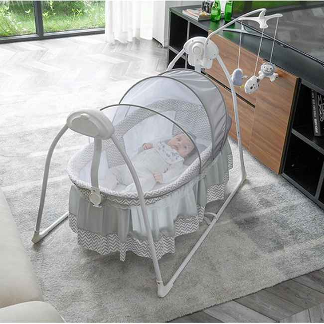 Built for Lasting Value:​​
Invest in daily peace.    With 3 swing speeds, precise timer settings (10/20/30 mins), and versatile power (batteries or adapter), this swing reliably supports your baby's comfort from newborn stages through early infancy.

Responsive Comfort, Scientifically Considered:​​
Patented Moving Detection (M-D) technology gently responds if your baby stirs awake, automatically restarting motion to encourage peaceful resettling.

​​Intuitive Control, Tangible Calm:​​
Choose music on/off, skip tracks, set continuous play, or adjust volume easily.    These specific features—controlled right at the swing—provide quiet comfort tailored to your baby's needs.

​​Trusted Quality, Direct from Source:​​
Experience factory-direct assurance.    Made in our rigorously tested Chinese facility, this baby swing prioritizes consistent, good quality construction for dependable performance you can rely on daily.