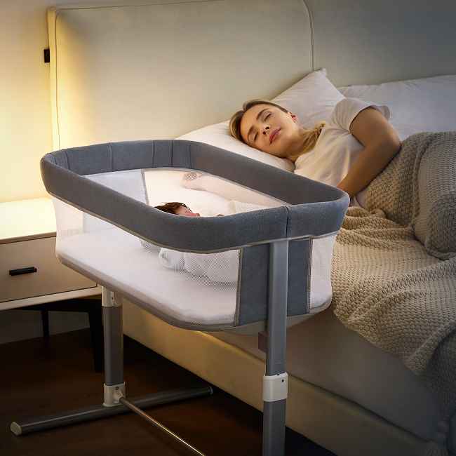 Perfect Bedside Match for Both Parents:​​
Effortlessly adjust the crib, bassinet, or swing to 8 precise heights.
Ensures a seamless, safe level with any adult bed or sofa in your home – ideal for convenient nighttime feeding and comforting by either parent.

​​Investment in Restful Nights & Years:​​
Precision-engineered stability means your baby settles easier and sleeps soundly.
This durable design provides reliable, long-lasting safety from infancy through the toddler years.

Engineered for Comfort & Confidence:​​
High-quality, breathable mesh panels create a consistently cozy, well-ventilated sleeping environment, reducing overheating for maximum comfort.
​​
Effortless Cleanliness, Gentle on Skin:​​
The included skin-friendly, washable mattress cover ensures a hygienic and ultra-comfortable surface, easily maintained for daily peace of mind.
​​
Factory Direct Quality Assurance:​​
bassinet, and swing comes directly from our dedicated Chinese factory – quality you can rely on.