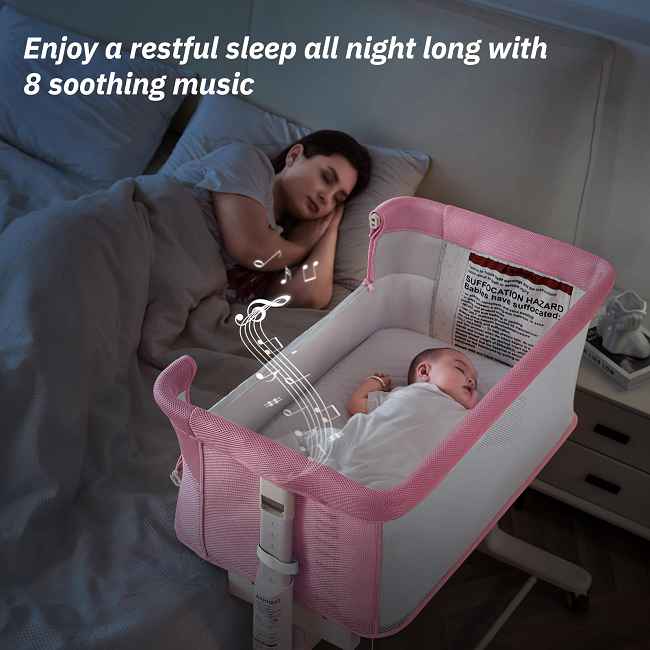 Adjustable Height​​:
With 9 precise height settings, it aligns perfectly alongside any parent's bed or sofa—ideal for mom and dad to share nighttime care routines, like checking on your baby without strain

​​Sturdy Structure​​:
Features a reinforced frame for exceptional stability, promoting better sleep for your baby with fewer disturbances—supporting consistent family rest over months of use.

​​Safe and Comfortable Materials​​:
Crafted from breathable, hypoallergenic fabrics to ensure a gentle environment—perfect for sensitive skin, reducing risks like rashes in everyday scenarios.

​​Parent-Side Access​​:
The front panel pulls down effortlessly, allowing mom and dad to reach their baby quickly for feeding or soothing—making joint care simpler during crucial moments.

​​Washable Mattress Cover​​: 
Includes a skin-friendly, removable cover that’s easy to clean—providing a hygienic, cozy space for baby's daily naps, which supports long-term hygiene and comfort.

​​Optional Swing Function​​: 
Add a gentle rocking motion to help soothe your baby to sleep—ideal for busy parents to take turns using it during fussy times, enhancing bonding.

Experience hot-sale quality directly from our Chinese factory—built to last through your baby's growth stages.