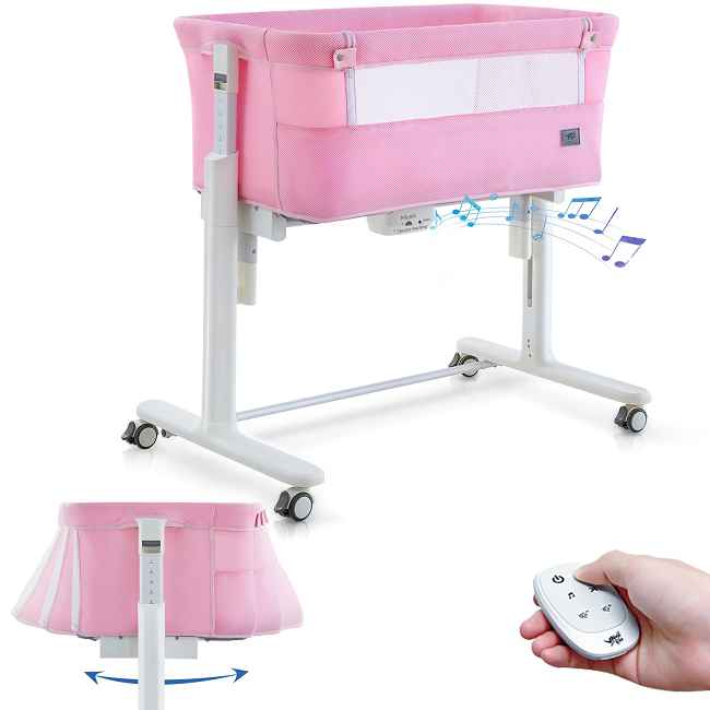 Adjustable Height​​:
With 9 precise height settings, it aligns perfectly alongside any parent's bed or sofa—ideal for mom and dad to share nighttime care routines, like checking on your baby without strain

​​Sturdy Structure​​:
Features a reinforced frame for exceptional stability, promoting better sleep for your baby with fewer disturbances—supporting consistent family rest over months of use.

​​Safe and Comfortable Materials​​:
Crafted from breathable, hypoallergenic fabrics to ensure a gentle environment—perfect for sensitive skin, reducing risks like rashes in everyday scenarios.

​​Parent-Side Access​​:
The front panel pulls down effortlessly, allowing mom and dad to reach their baby quickly for feeding or soothing—making joint care simpler during crucial moments.

​​Washable Mattress Cover​​: 
Includes a skin-friendly, removable cover that’s easy to clean—providing a hygienic, cozy space for baby's daily naps, which supports long-term hygiene and comfort.

​​Optional Swing Function​​: 
Add a gentle rocking motion to help soothe your baby to sleep—ideal for busy parents to take turns using it during fussy times, enhancing bonding.

Experience hot-sale quality directly from our Chinese factory—built to last through your baby's growth stages.