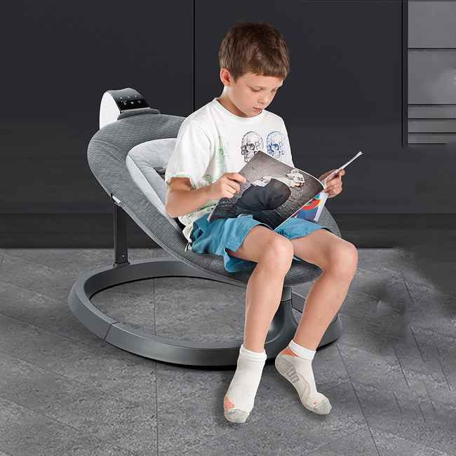 12kgs large loading for electric swing mode: Not just a Swing and not just for babies.
BY065 New 3D swing cradle is a longevity lounger and a seat for the ages.
Get  EN12790:2023-1/2 certificate.

Maximum loading 30kgs for Baby to toddler to big kid, it adapts with the ages and stages to provide a seat they won’t soon outgrow and a sleek design aesthetic that feels right at home.

Not need to kneel down to operate.
The control panel is at the back for easier operation.
Multi-mode applies to multiple scenarios.
3 soothing motions in 7 swing speed,Baby swing for infants include side-to-side, bounce, figure  O,U and W motions.
Choose from 3 swinging speeds to match the baby's unique pace.
The Baby enjoys it
The triangle design makes the product more stable, more comfortable, reduces the sense of suspension and enhances the baby's sense of security, and the baby likes to use is the most important
Enjoy  your time.
The unique  3D swing  and the wrapped seat  design,soothing  and relaxing the baby, you can enjoy a bit of me time.