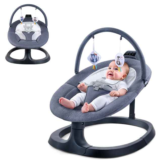 Free your hands! This 2-in-1 electric baby swing and chair offers 3 unique swing modes and touch-screen controls. Hot sale, factory direct. Use as a baby chair up to 30 kg!
