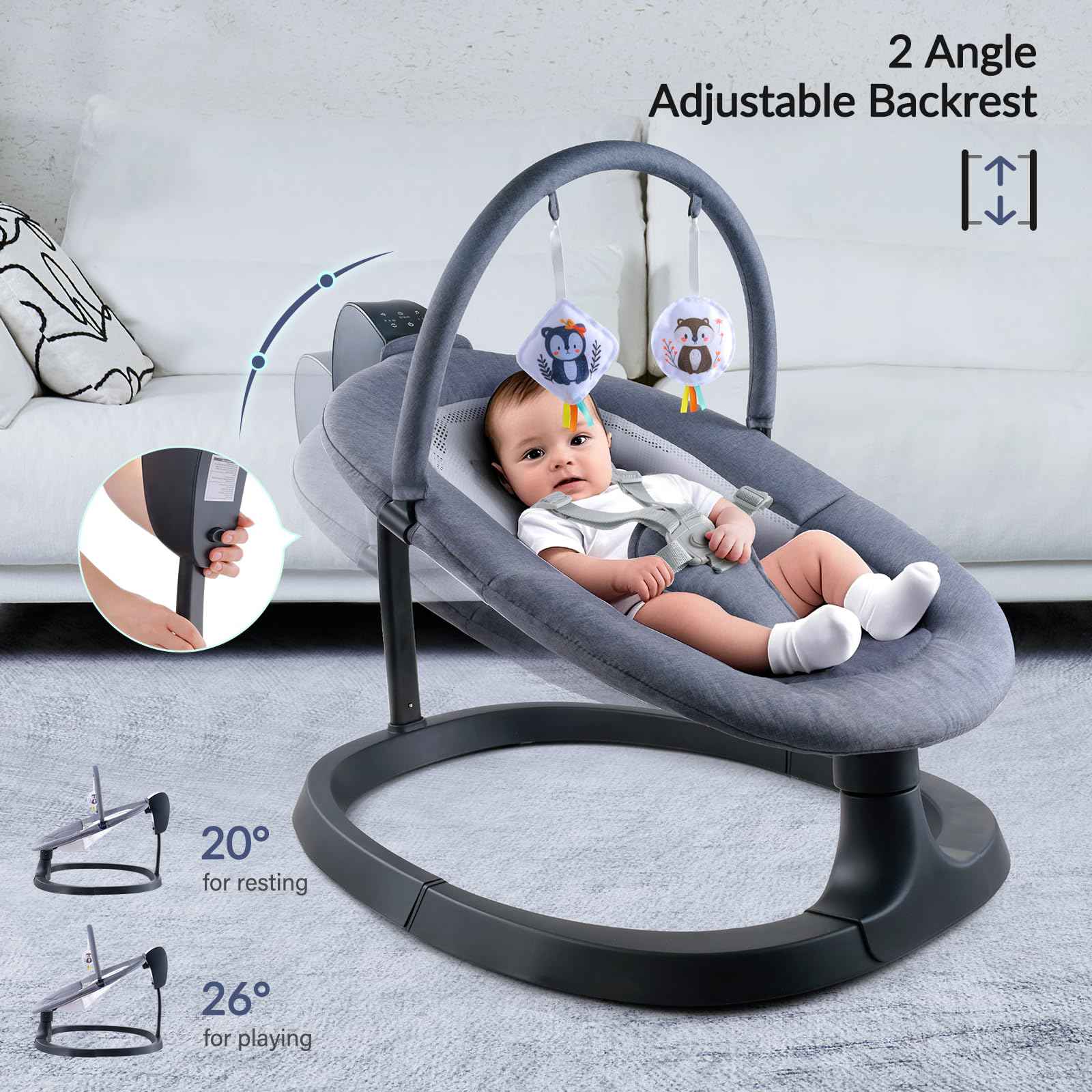 Stable and durable frame ensures safe, gentle swinging
Soft, premium fabrics provide ultimate comfort for babies
Multi-level safety protections for worry-free use
Adjustable swing modes to suit different baby needs
Supports OEM ODM customization for global brands
Factory-certified with high production capacity
Designed for long-lasting use and easy maintenance