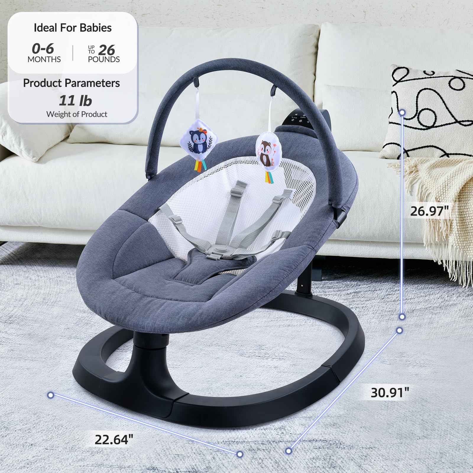 Stable and durable frame ensures safe, gentle swinging
Soft, premium fabrics provide ultimate comfort for babies
Multi-level safety protections for worry-free use
Adjustable swing modes to suit different baby needs
Supports OEM ODM customization for global brands
Factory-certified with high production capacity
Designed for long-lasting use and easy maintenance